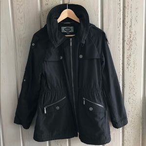 Black rain jacket